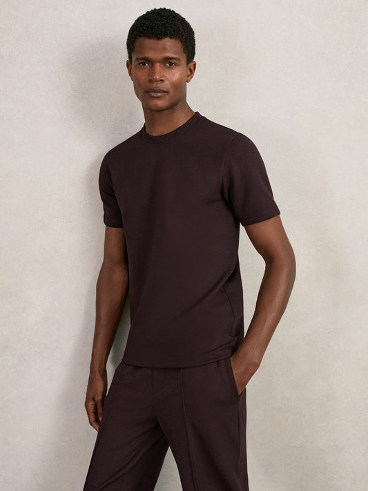 Interlock Jersey Crew Neck T-Shirt Cherry Red | Mens