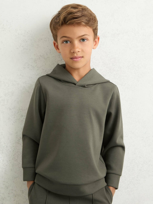 13-14 yrs Interlock Jersey Hoodie Dark Sage | Children
