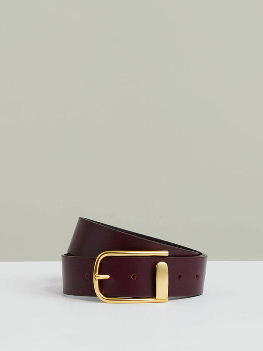 Leather Half Keeper Belt Burgundy | Womens