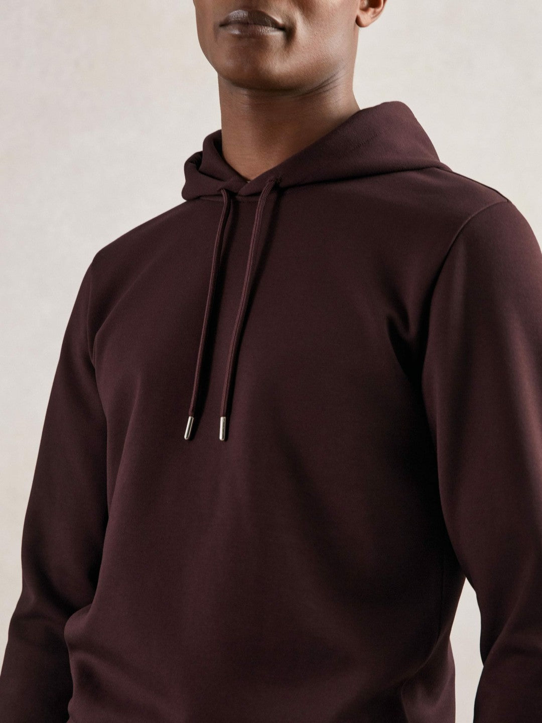 Interlock Jersey Drawstring Hoodie Cherry Red | Mens