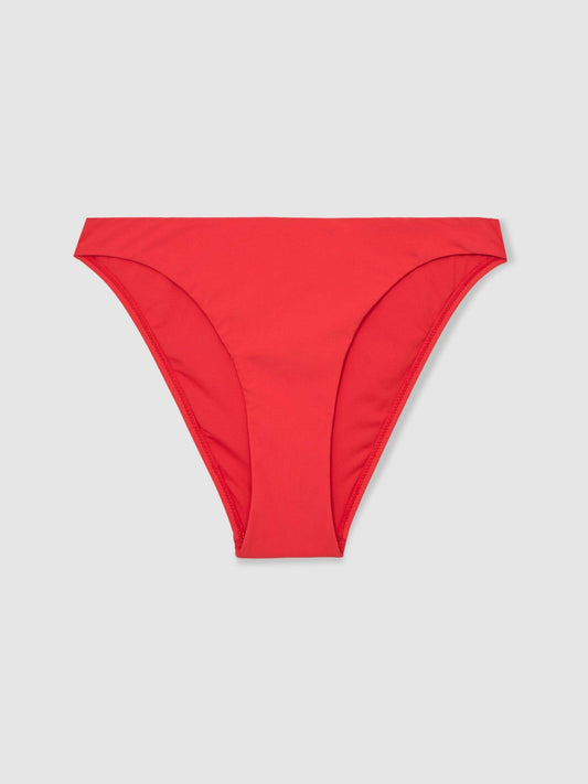 High Cut Bikini Bottoms Coral Red | Womens