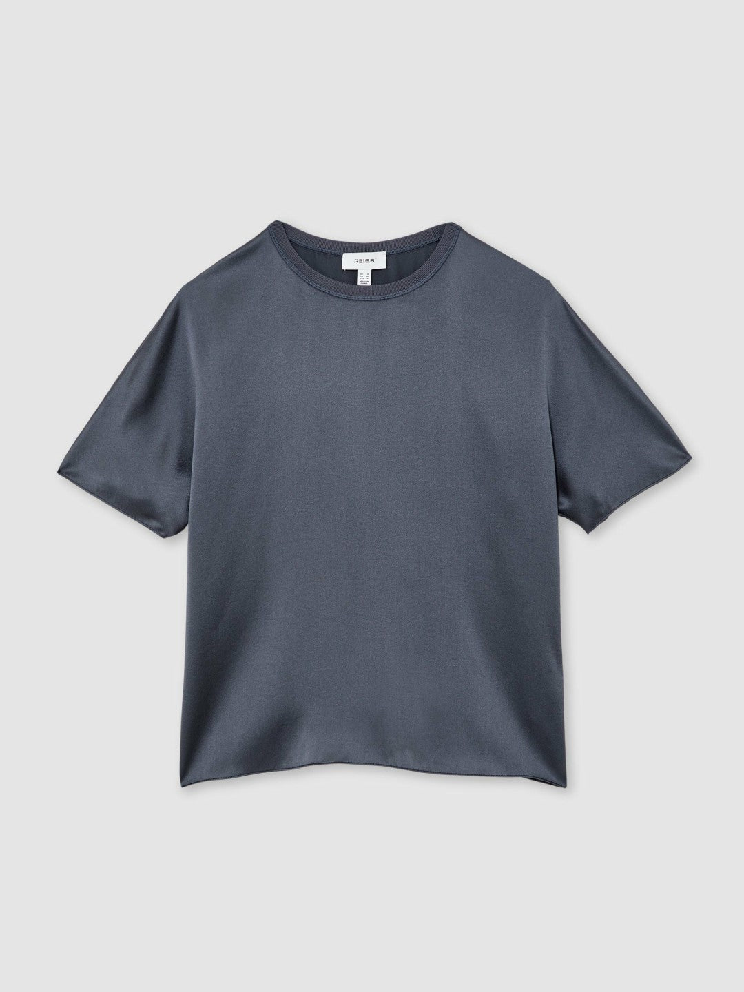 Silk Short-Sleeve Top Blue | Womens