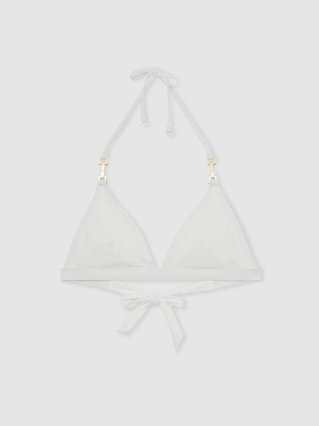 Triangle Halter Neck Bikini Top White | Womens