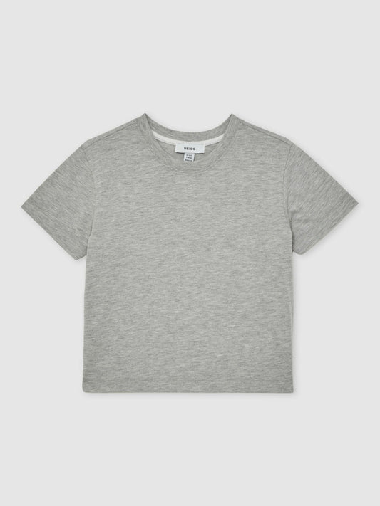 13-14 yrs Cotton-Blend Crew-Neck T-Shirt Grey Marl | Children
